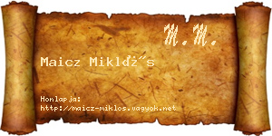 Maicz Miklós névjegykártya